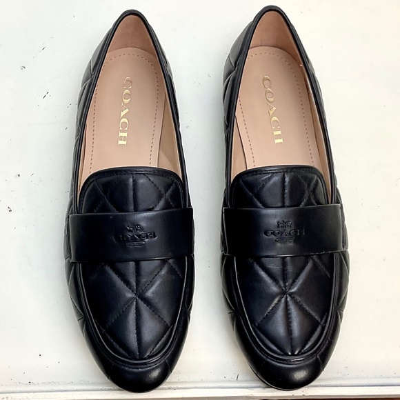 COACH HEIDI Black Quilted Dressy Comfort Leather Loafer Size 7 - Picture 7 of 14